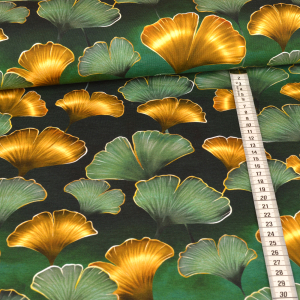 Jersey Gingko Or Vert Foncé - Collection exclusive...