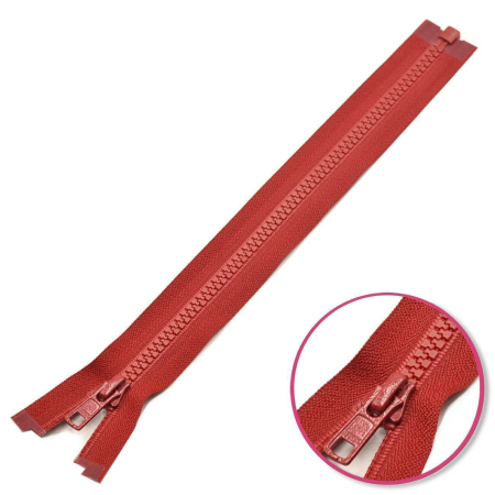 Fermeture à glissière avec dents en plastique séparable 55cm rouge foncé YKK (4335956-520)