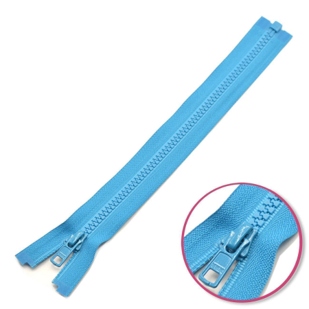 Fermeture à glissière avec dents en plastique séparable 45cm turquoise YKK (4335956-549)